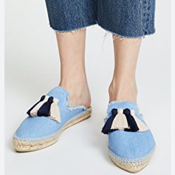 NEW Castaner 1927 Rocio Mule Azulon Blue Espadrille Tassel Slip-On Shoes - Picture 3 of 11